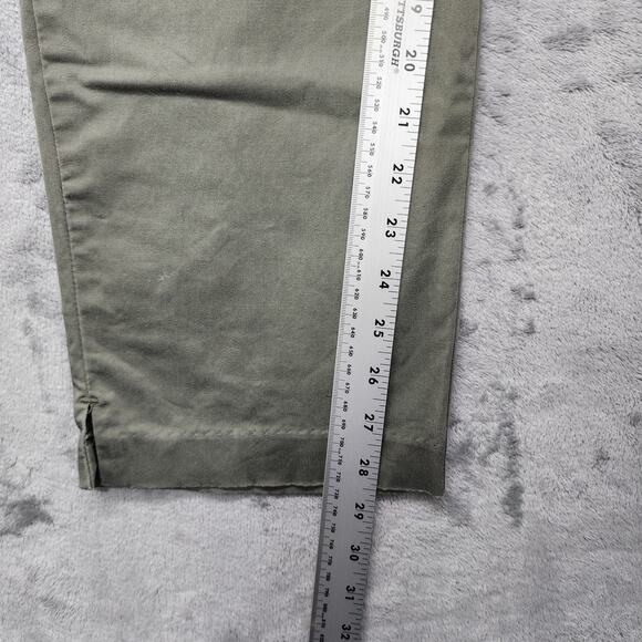 Eddie Bauer Pants Womens 12 Green Mercer Fit Straight Leg Ankle Chino Stretch - Picture 12 of 14